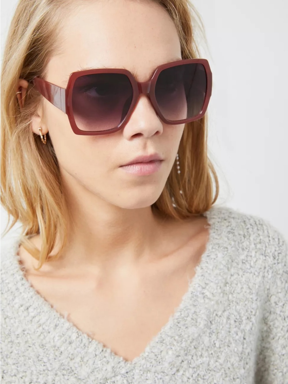 NWT Urban Outfitters Loretta Oversized Square Sunglasses in Rust mod